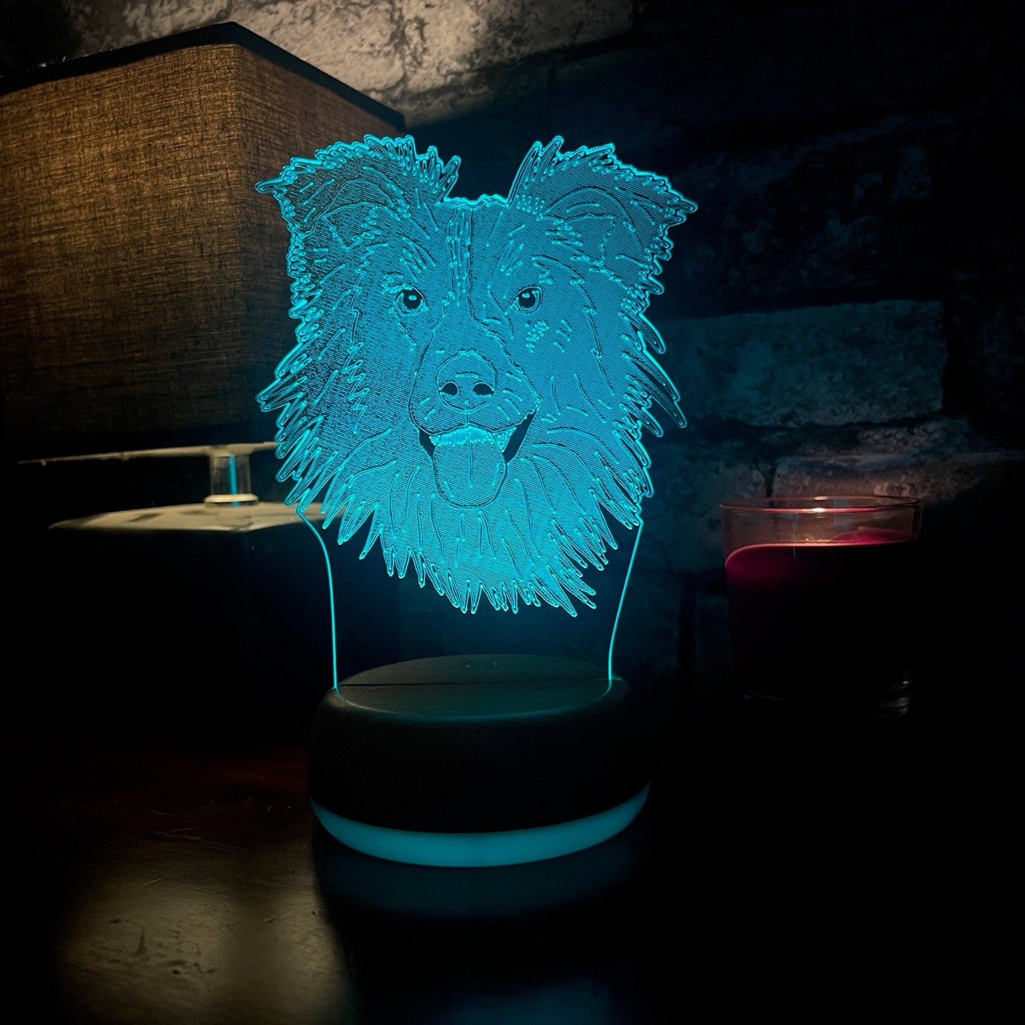 Personalised Border Collie Dog LED Lamp Night LightÂ  Night Light Stock Car & Banger Toy Tracks