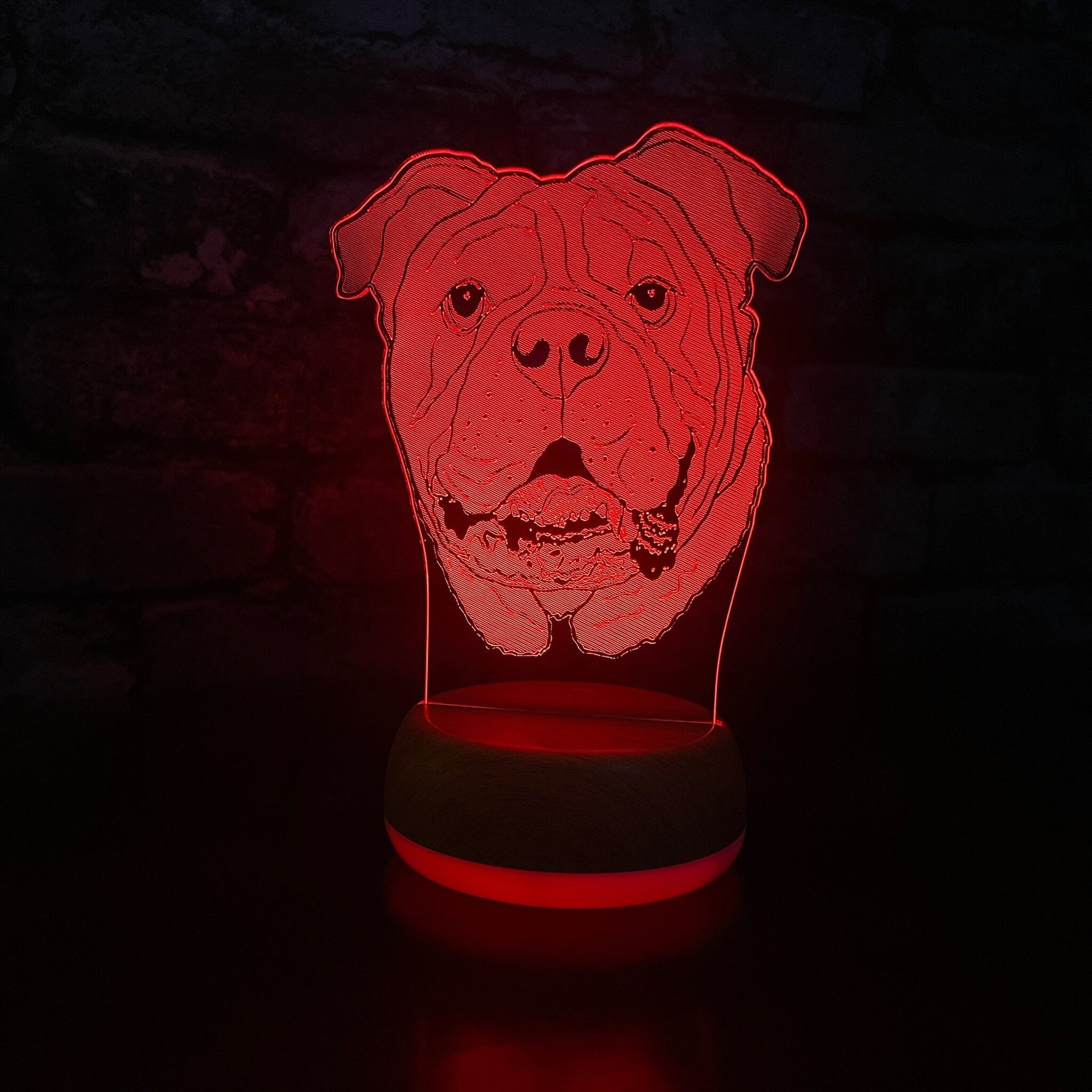Personalised Bull Dog LED Lamp Night LightÂ  Night Light Stock Car & Banger Toy Tracks