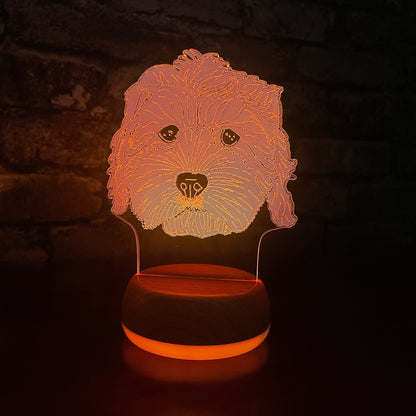 Personalised Cockapoo Dog LED Lamp Night LightÂ  Night Light Stock Car & Banger Toy Tracks