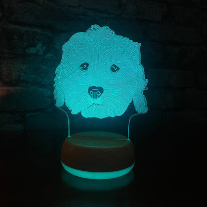 Personalised Cockapoo Dog LED Lamp Night LightÂ  Night Light Stock Car & Banger Toy Tracks