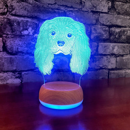 Personalised King Charles Spaniel LED Lamp Night LightÂ  Night Light Stock Car & Banger Toy Tracks