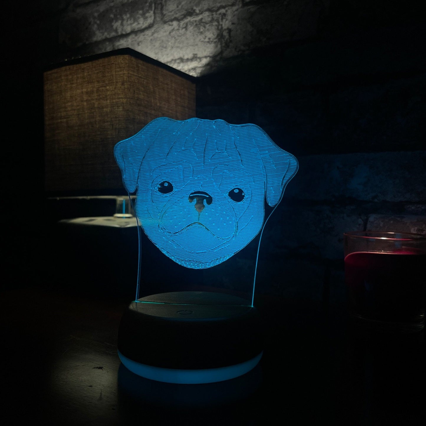 Personalised Pug LED Lamp Night LightÂ  Night Light Stock Car & Banger Toy Tracks