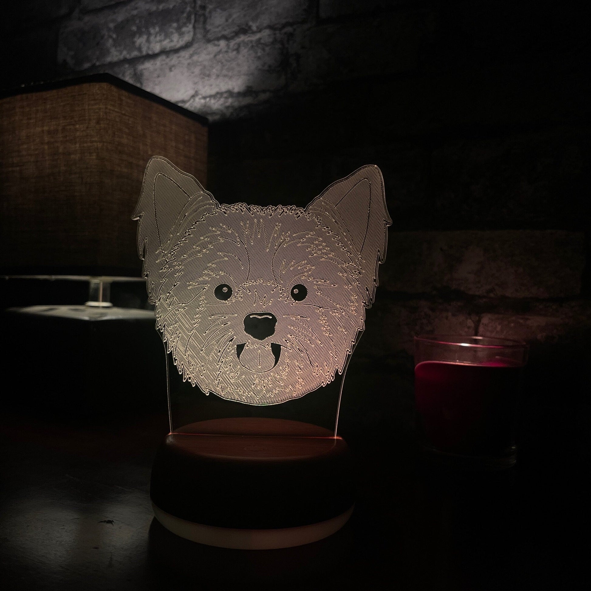 Personalised Yorkshire Terrier LED Lamp Night LightÂ  Night Light Stock Car & Banger Toy Tracks