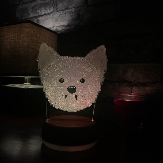 Personalised Yorkshire Terrier LED Lamp Night LightÂ  Night Light Stock Car & Banger Toy Tracks