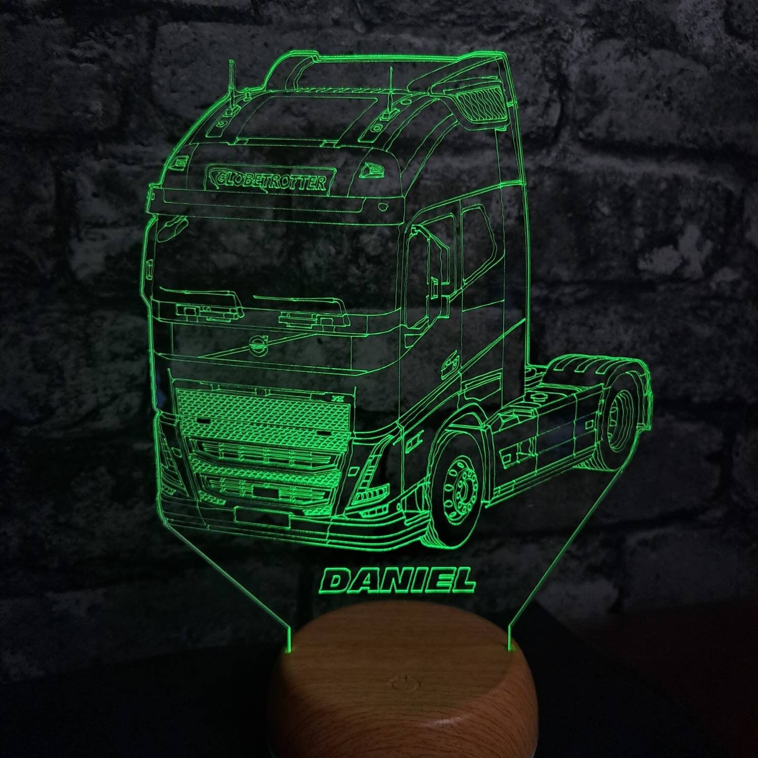 Personalised Volvo Cab Lorry LED Lamp Night LightÂ  Night Light Stock Car & Banger Toy Tracks