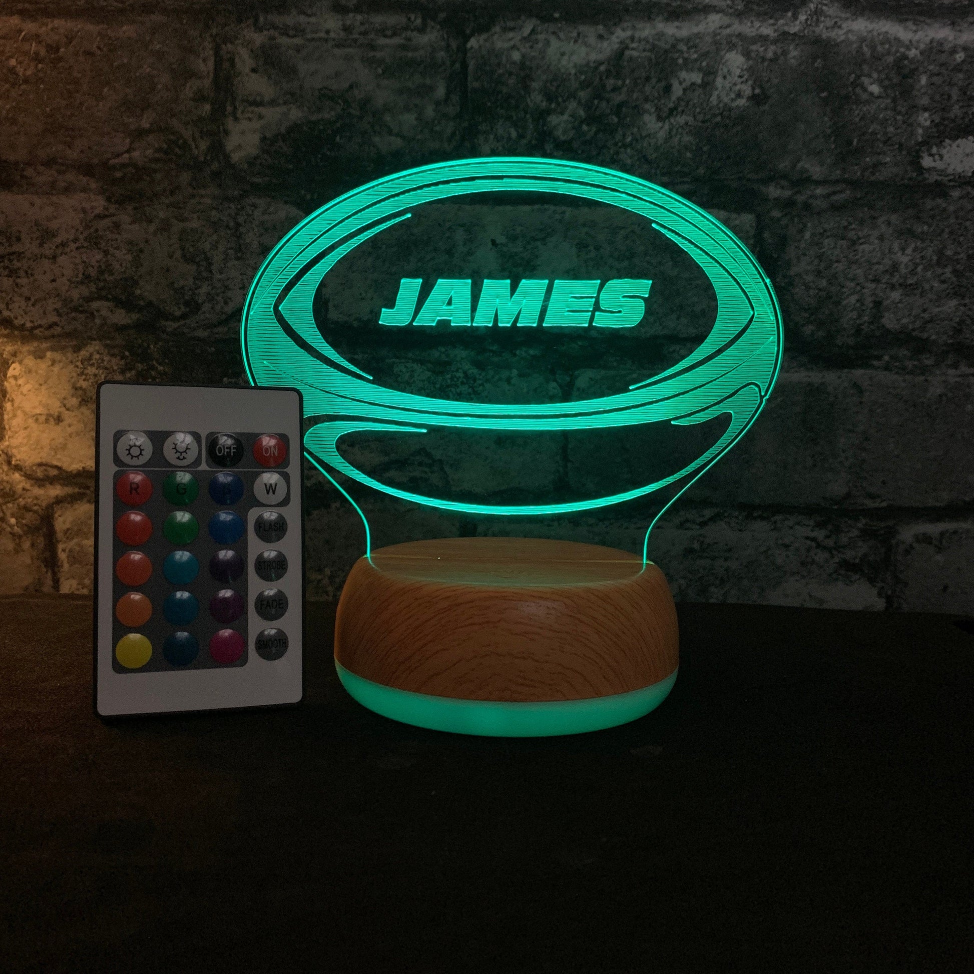 Personalised Rugby Ball LED Lamp Night LightÂ  Night Light Stock Car & Banger Toy Tracks