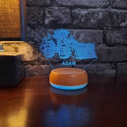 Personalised Front Loader Digger LED Lamp Night LightÂ  Night Light Stock Car & Banger Toy Tracks