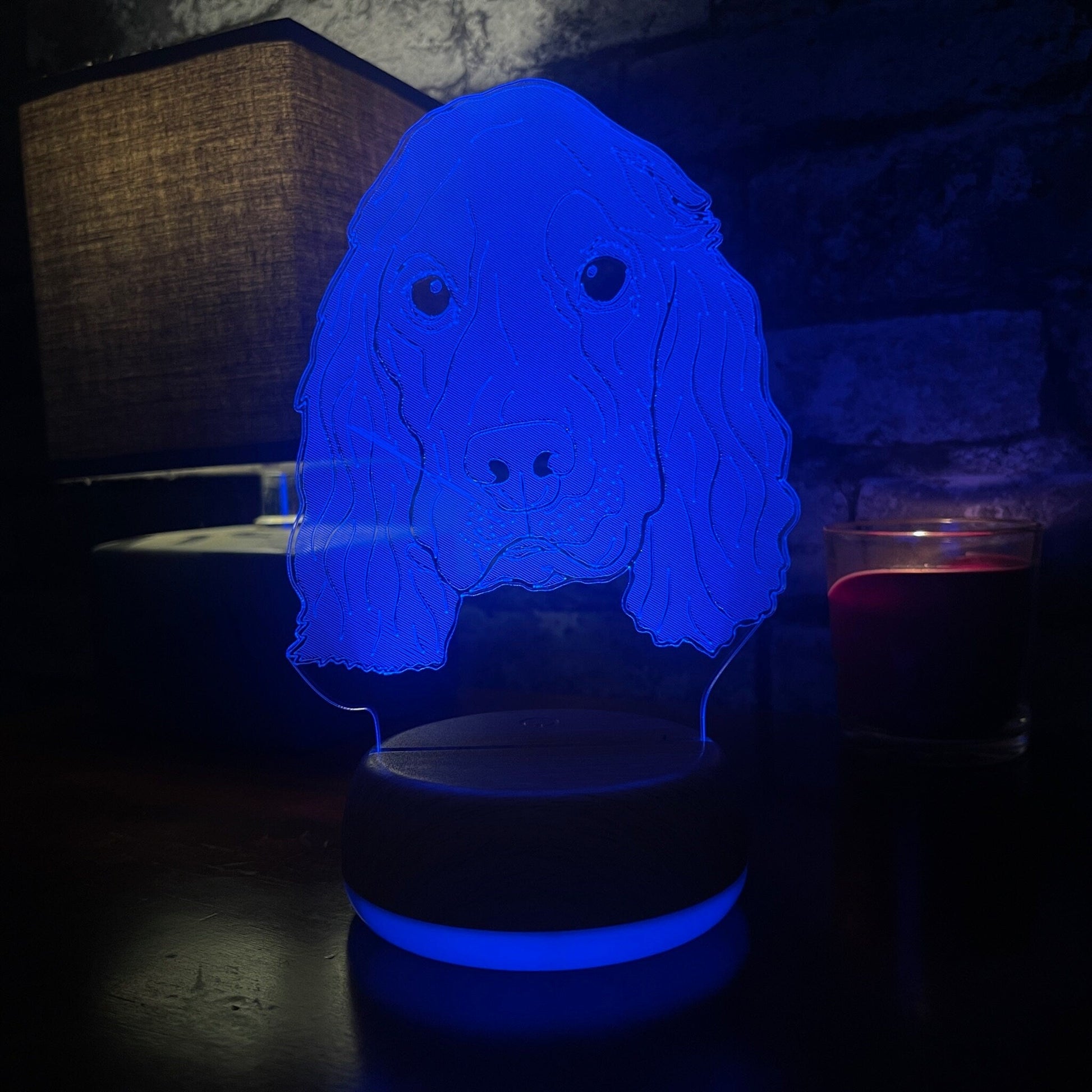 Personalised Cocker Spaniel Dog LED Lamp Night LightÂ  Night Light Stock Car & Banger Toy Tracks