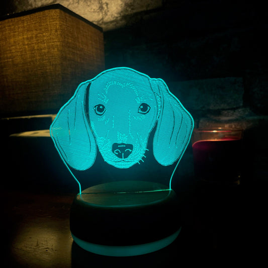 Personalised Dachshund Dog LED Lamp Night LightÂ  Night Light Stock Car & Banger Toy Tracks