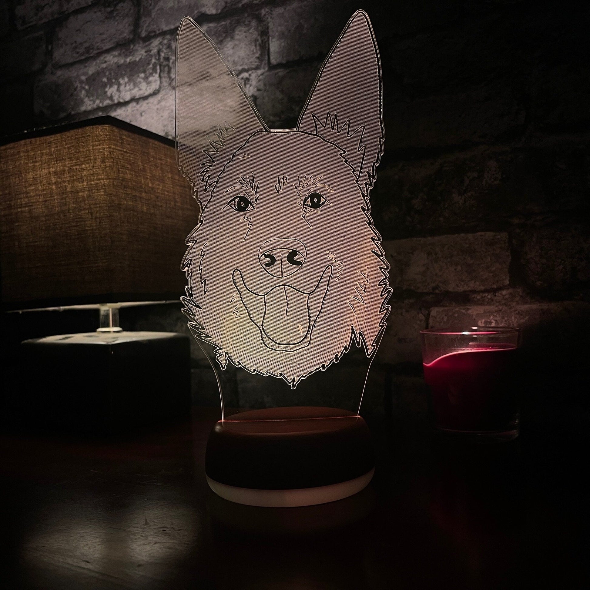 Personalised German Shephard LED Lamp Night LightÂ  Night Light Stock Car & Banger Toy Tracks