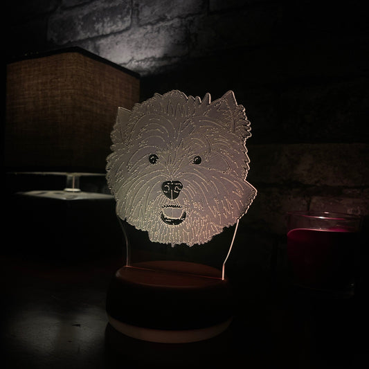 Personalised Westie LED Lamp Night LightÂ  Night Light Stock Car & Banger Toy Tracks