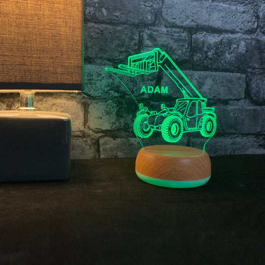 Personalised Forklift Loader Digger LED Lamp Night LightÂ  Night Light Stock Car & Banger Toy Tracks