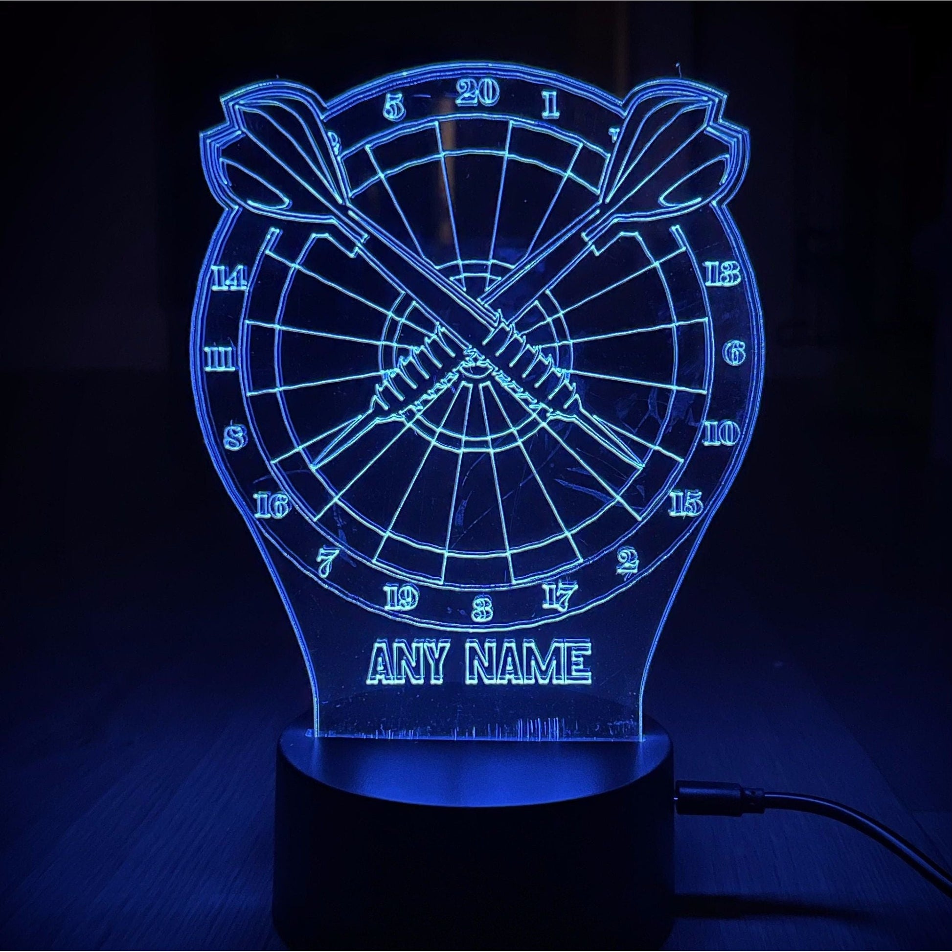 Personalised Dart Board LED Lamp Night LightÂ  Night Light Stock Car & Banger Toy Tracks