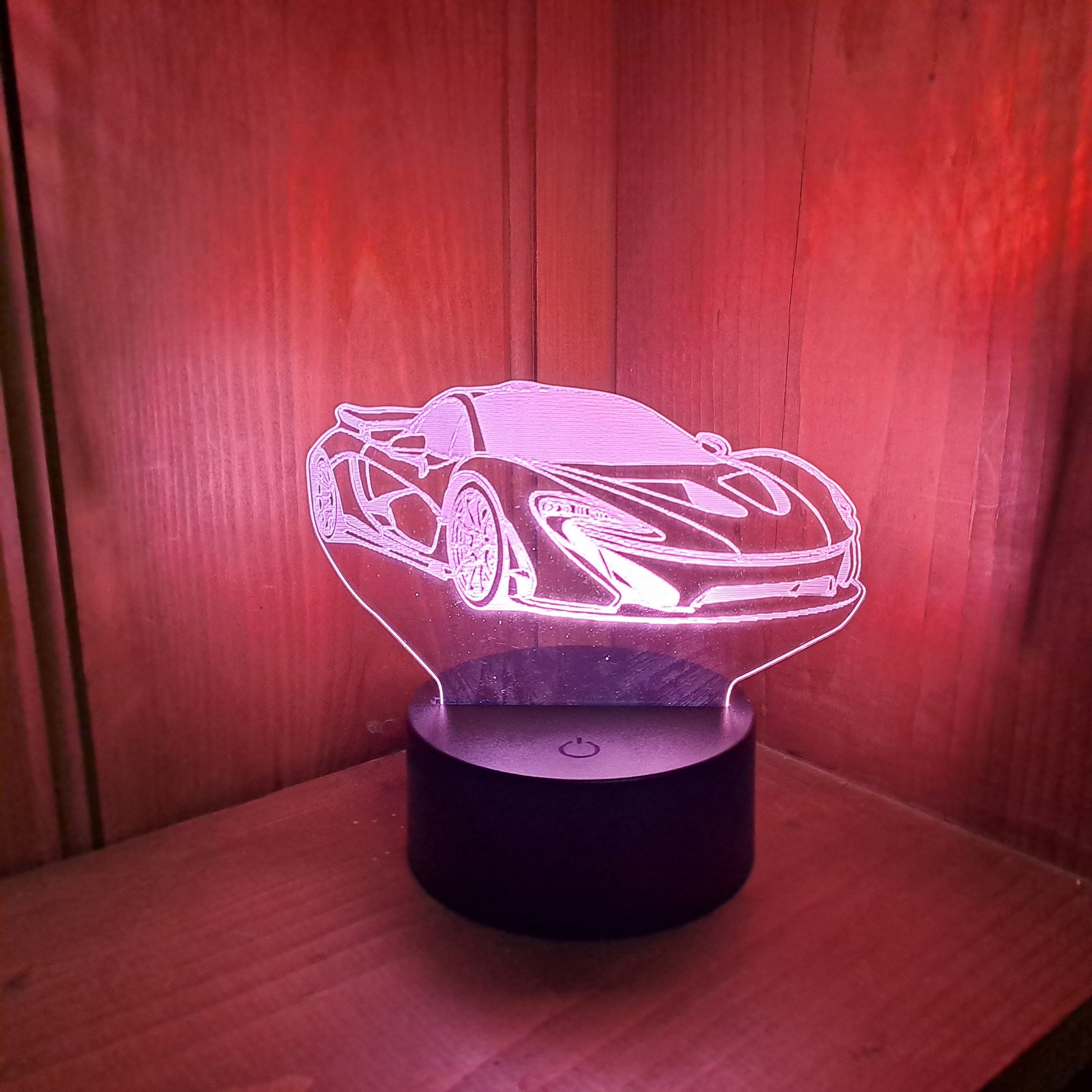 Personalised McLaren Sports Car LED Lamp Night LightÂ  Night Light Stock Car & Banger Toy Tracks