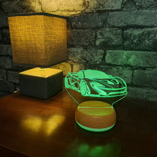 Personalised McLaren Sports Car LED Lamp Night LightÂ  Night Light Stock Car & Banger Toy Tracks