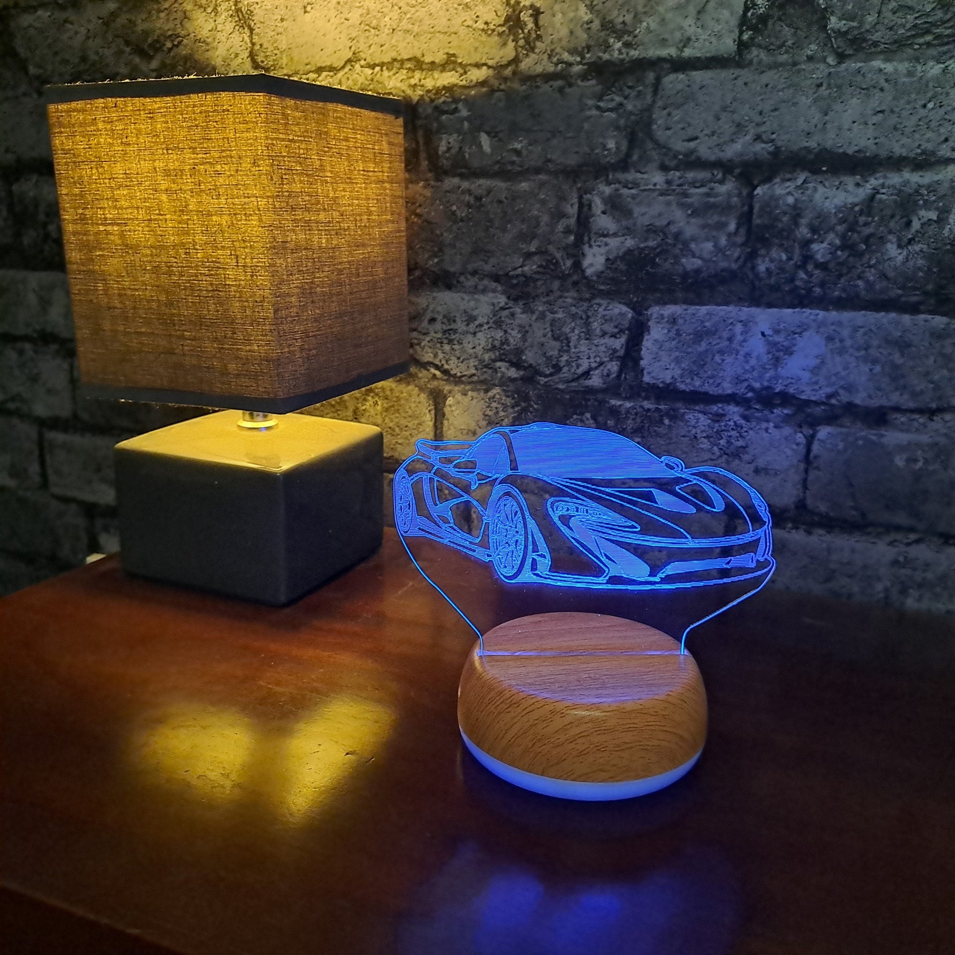 Personalised McLaren Sports Car LED Lamp Night LightÂ  Night Light Stock Car & Banger Toy Tracks
