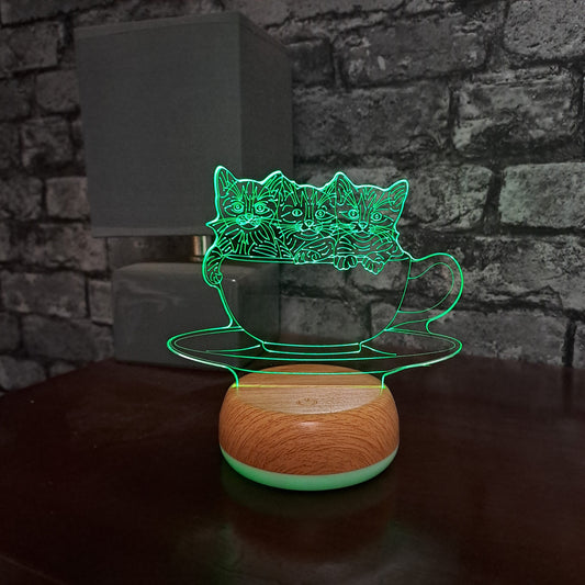 Cute Cats in a Cup LED Lamp Night LightÂ  Night Light Stock Car & Banger Toy Tracks