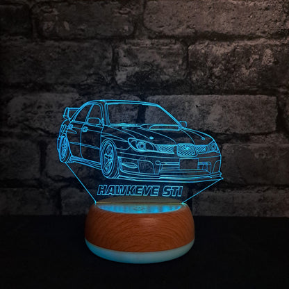 Personalised Subaru Sports Car LED Lamp Night LightÂ  Night Light Stock Car & Banger Toy Tracks