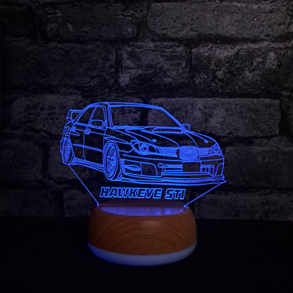 Personalised Subaru Sports Car LED Lamp Night LightÂ  Night Light Stock Car & Banger Toy Tracks